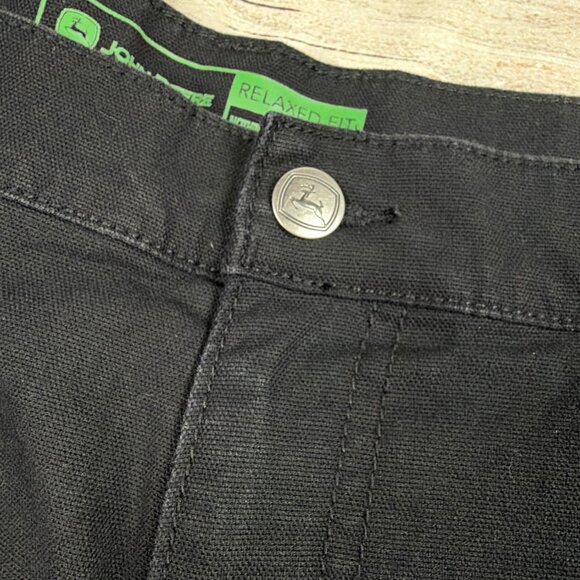 John Deere Mens 44 Black Carpenter Shorts Relaxed Fit Workwear Utility - Picture 3 of 6